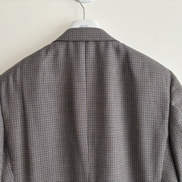 $2000 Canali Grey Houndstooth Check Tweed Wool Sport Coat / Blazer - 42 - Picture 8 of 11